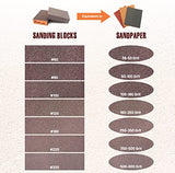 Afruxy Sanding Sponge Super High-Density Sandpaper Block, Coarse Fine Medium Grit Sanding Block, Reusable Dry Wet Sanding Blocks for Wood, Afruxy