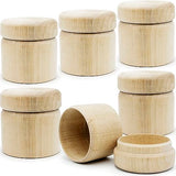 AEVVV 6pcs 2x2-inch Unfinished Mini Round Wooden Box - Proposal Wedding Ring Storage Box - Blank Wooden Jewelry Trinket Box DIY Engagement Ring Box AEVVV