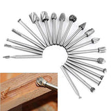Yakamoz 20pcs 1/8" (3mm) Shank High Speed Steel Rotary Files Burrs Wood Milling Rotary File Burr Set for DIY Woodworking Carving Engraving Drilling YAKAMOZ