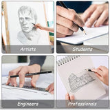 HOTCOLOR Drawing Pencils, 24pcs Art Pencil Set with Graphite Pencils Sketching Pencil Set Include 12B 10B 8B 7B 6B 5B 4B 3B 2B B HB 2H 4H 6H, HOTCOLOR