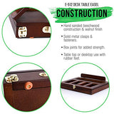 U.S. Art Supply Walnut Solana Adjustable Wood Desk Table Easel with Storage Drawer, Paint Palette, Premium Beechwood - Portable Wooden Artist US Art Supply