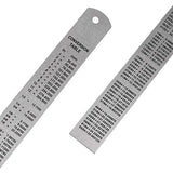 3 Pack Stainless Steel Ruler 16 inch 6 inch and 12 inch Metal Ruler Kit with Conversion Table Metric Straight Edge Linear Measurement Ruler SAMLOO