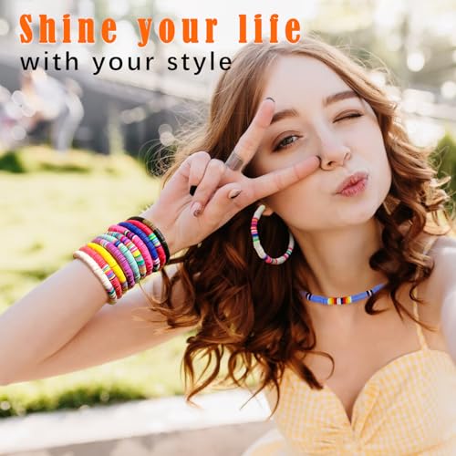 FUNZBO Clay Bead Bracelet Kit - 0.8mm|120M Bracelet String, 15000pcs|144 Colors Clay Beads, Bracelet Making Kit, Friendship Bracelet Kit with Letter FUNZBO