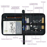 Tavolozza 34 Pack Drawing Art Pencils Set and conda 8.5"x11" Hardbound Sketch Book Tavolozza Fine Arts