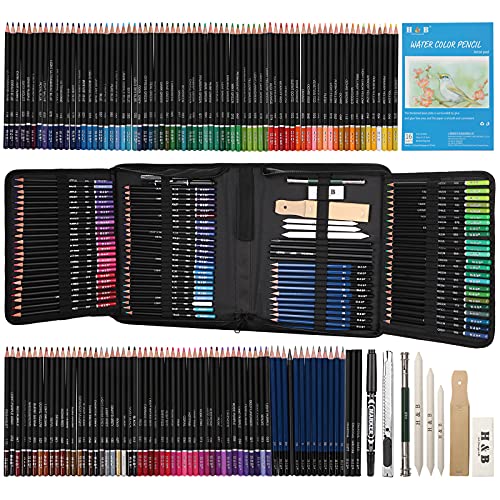 YBLANDEG Drawing and Sketching Colored Pencils Kit 145PCS, Professional Art Supplies Painting Pencils Set, Graphite Charcoal Art Pencils Teens Adults YBLANDEG