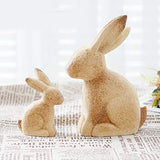 ULTNICE 2PCS Unfinished Wood Animal Ornament Easter Blank Wood Rabbit Peg Doll Figure Rustic Bunny Cutout Table Statue Model Desktop Centerpiece for ULTNICE