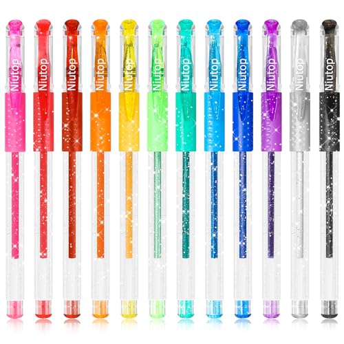 Niutop 12-Color Scented Glitter Gel Pens for Kids, Fruity Scented Markers,  Colored Pen Set Fun Pens, Cute School Supplies Stationary, Art Supplies