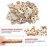 Amosfun 50pcs Cartoon Hollow Out Crown Shape Wooden Pieces Cutouts Craft Embellishments Wood Ornament Manual Accessories for DIY Art Amosfun