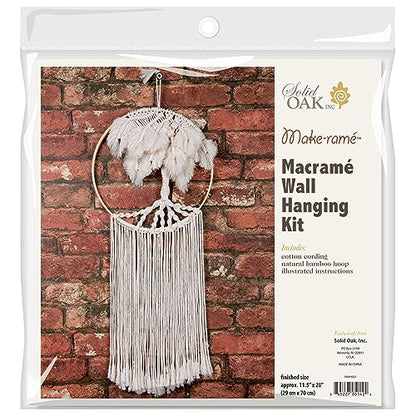 Solid Oak Macrame Wall Hanging Tree - WoodArtSupply