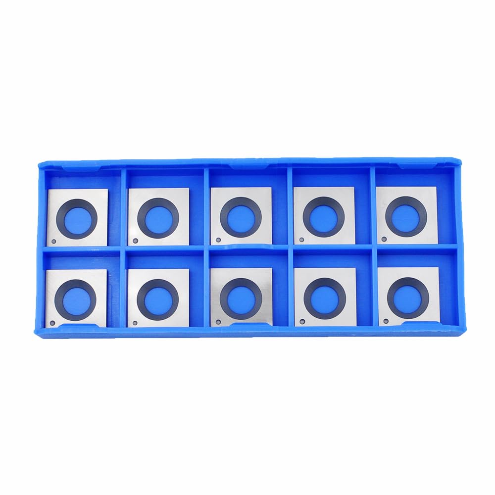 CDBP 14.3mm Square Carbide Inserts Cutters Knives with 2 Cutting Edge 14.3×14.3×2.0mm-50° for King Canada/Rikon/Cutech/Craftex/Magnum/WEN Spiral CDBP