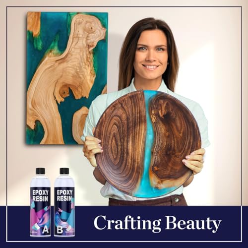 Resin Epoxy Craft Kit 32 Ounce Epoxy Resin Kit (16oz. Resin + 16oz. Hardener) High Gloss UV Resistant Odor-Free Art Resin, BPA-Free and Non-Toxic unicone art
