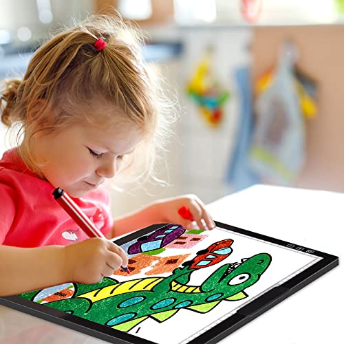 KOBAIBAN Wireless A4 LED Light Pad with Innovative Stand, Top Clip, Stepless/ 6-Level Dimmable Brightness Rechargeable tracing Light Box/Board for KOBAIBAN