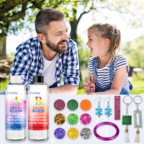 IGaiety Resin Kits for Jewelry Making Silicone Molds Starter Kit 278 pcs Bundle with Epoxy Resin Silicone Mold Art for DIY Jewelry Earring Keychain IGaiety