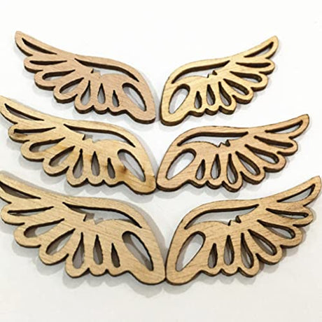 Abaodam 80pcs Angel Wing Unfinished Wooden Cutout DIY Craft Accessories for Birthday Wedding Home Decoration Abaodam