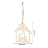 CIMAXIC 20pcs Pendant Home Decoration Blush Decor Wood Crafts Hanging Nativity Wooden Embellishments Christian Religious Wooden Cutouts Wood Ornament CIMAXIC