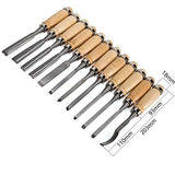 Chiyuehe Professional Wood Carving Chisel Set - 12 Piece Sharp Woodworking Tools w/Carrying Case - Great for Beginners Chiyuehe