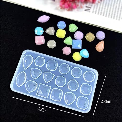 KuuGuu 4 PCS Gemstone Resin Molds Silicone,Resin Molds Jewelry,Resin Jewelry Casting Molds for Making Earrings - WoodArtSupply