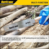 HURRICANE Japanese Hand Saw, 6 Inch (150mm) Double Edge Sided Pull Saw, SK5 Flexible Blade, 14/17 TPI Flush Cut Saw, Beech Handle Wood Saw, HURRICANE