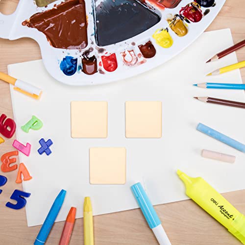 Sewroro 10pcs Square Wood Chips Blank Wood Slices Ornament Crafts Wooden Blank Tiles Square Wooden Cutouts Wooden Embellishment Squares Cutout Sewroro