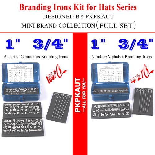 Custom PKPKAUT 100-Piece Mini Branding Iron Set for Hats, Wood, and Leather Crafting PKPKAUT