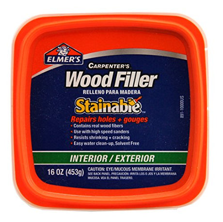 Elmer's E891 Carpenter's Stainable Wood Filler, 1 Pt Tub, 12-24, 1 Pint, Light Tan Elmer's