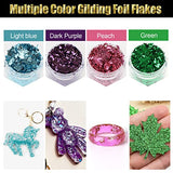 Gold Foil Flakes, 20 Bottles Gilding Flakes Set, Metallic Foil Flakes, Imitation Gold Foil Flakes with Tweezers for Resin, Nail Art, Painting, Slime Abeewin