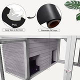 MEDEHOO Chicken Coop Large Wooden Rabbit Hutch Indoor Outdoor with 2 Living House ANG PVC Layer for Chicken, Hutch, Ducks MEDEHOO