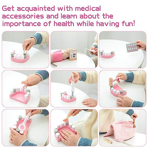 Doctor’s Kit Play Set for Kids, Pretend Toy 18 PCS Doctor Playset for Toddlers, Dentist Kit Doctor Role Play Set, Doctor Kit for Toddlers and Kids umu