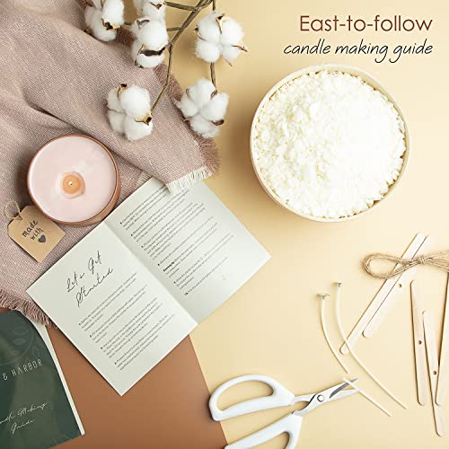 Hearth & Harbor Natural Soy Candle Making Kit for Adults, DIY Candle Making Kit for Kids with Dried Flowers for Candle Making, 50 Piece Make Your Own Hearth & Harbor