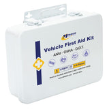 MFASCO Vehicle First Aid Kit - Compact Metal Kit - Portable & Mountable - Safety Kit for Commercial Vehicles & Workplace - DOT ANSI OSHA Compliant - MFASCO