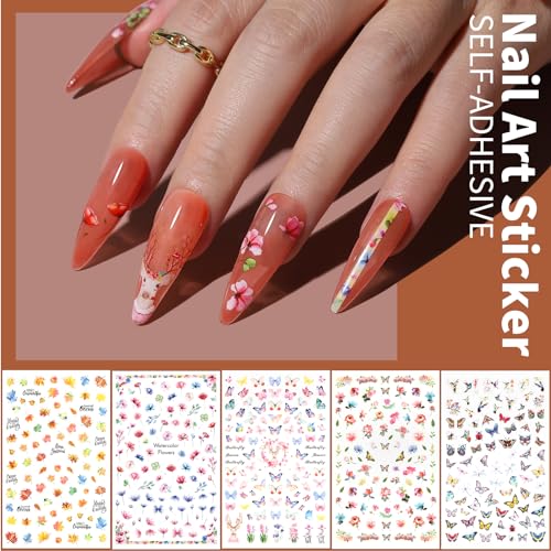 Nail Art Brushes Set, FANDAMEI Nail Art Kit, Nail Design Kit, Nail Art Dotting Pens, Nail Stickers, Butterfly Nail Art Sequins, Nail Foils, Nail Art Fandamei