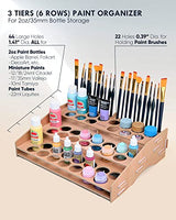 tinctor Wooden Paint Organizer & Paint Brush Holder, for 44 Bottles & 22 Brushes - Paint Holder for Acrylic Painting, Paint Rack for Miniature Paint tinctor