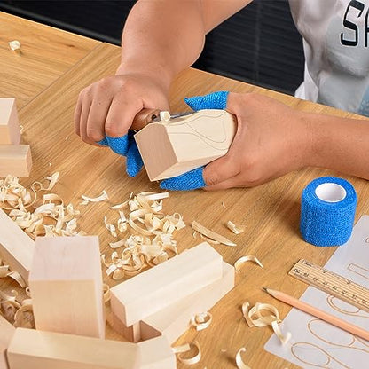Olerqzer 25 pcs Whittling Wood Blocks Wood Carving Kit with 3 Different Sizes,Carving Basswood for Wood Carving Set Wood Carving Wood (4 inch)