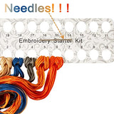 Embroidery Kits for Beginners Adults, Stamped Cross Stitch kits for Adult Beginners Embroidery Starter Kit with Pattern, 3 Embroidery Hoop and Armindou