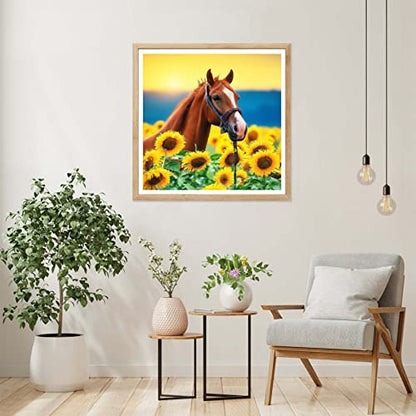 Joechie Diamond Painting Kits, Horse Diamond Art Kits for Adults Kids Beginner, DIY 5D Painting Art Craft for Home Wall Decor Gift (12x12inch)