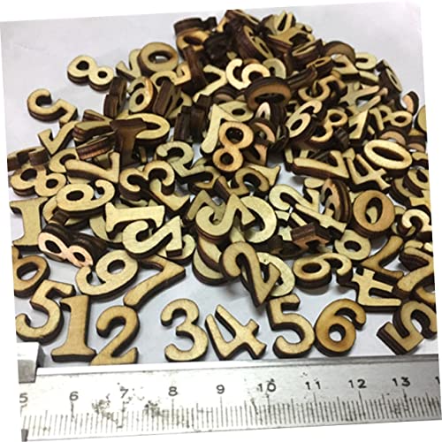 SEWOART 100pcs Pieces DIY Wooden Number Unfinished Crafts Numbers Wood Letters Wooden Number Chips Wood Number Cutouts Wedding Blank Puzzle Wooden SEWOART
