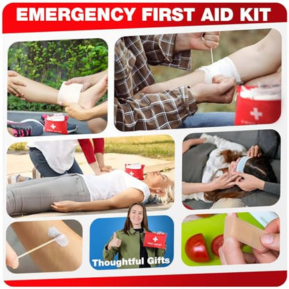 First Aid Kit for Home Car Travel 107 Piece Mini Emergency Kits for Hiking Camping Small Trauma Kit for Boat Vehicle Lightweight Compact Pocket Aid - WoodArtSupply