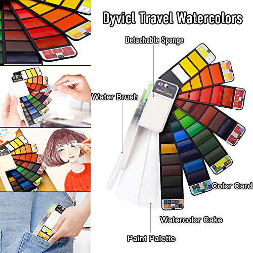 Dyvicl Drawing Sketching Pencil Set and Watercolors 42 Colors - WoodArtSupply