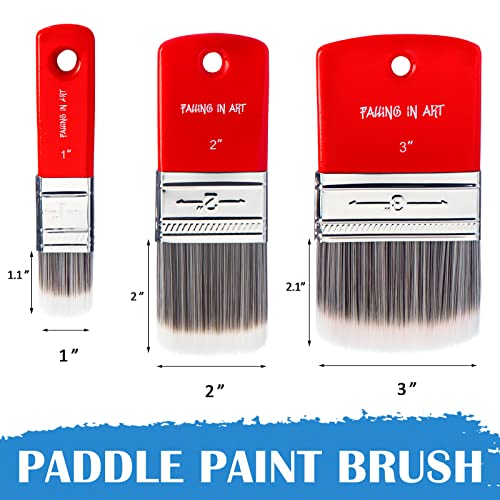 Falling in Art 3PCS Filbert Paddle Paint Brush Set, Scale Brush for Oil and Acrylic Paints(1 Inch,2 Inch,3Inch) Falling in Art
