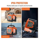 VEVOR Rotary Laser Level 2000ft,360 Degree Self Leveling Green Cross Line Laser,5 Rotation Speeds&4 Scanning Angles Adjustment,IP66 Waterproof Remote VEVOR