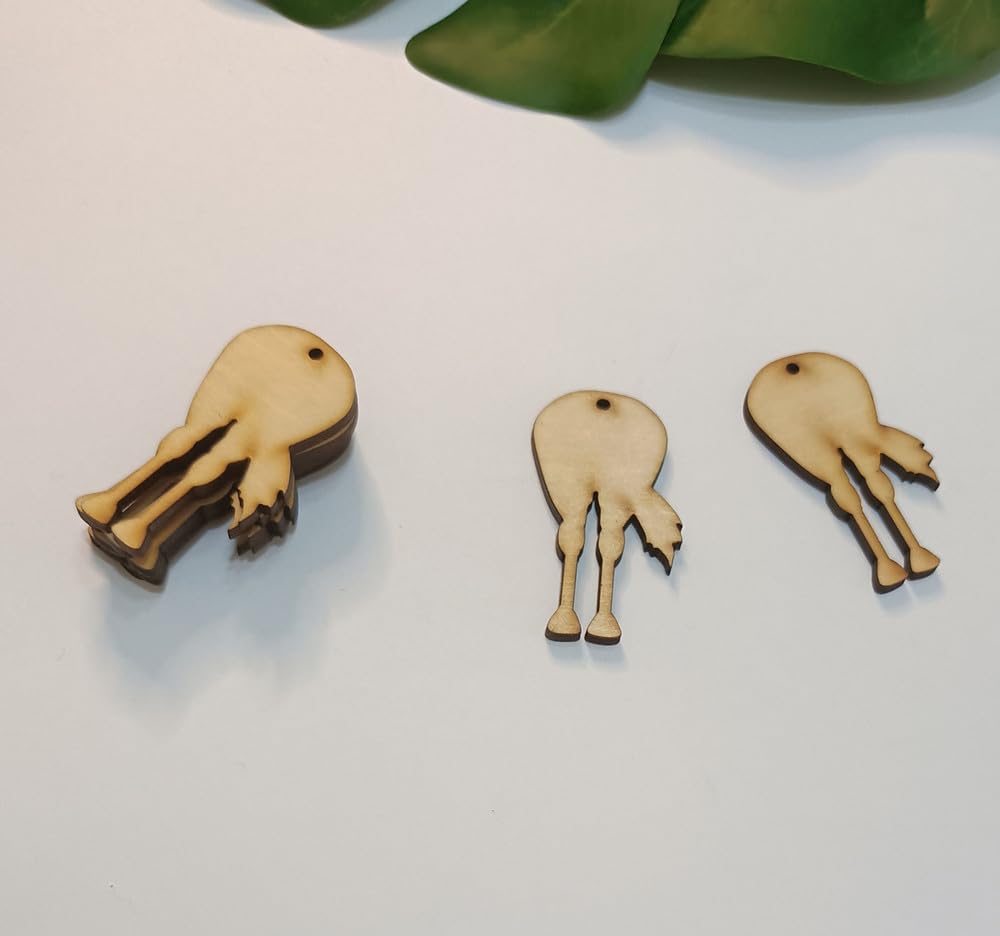 20pcs Horse Ornament Wood Blank,Horse Tail Butt Ornament (with Tail, 5'') Yuxuanish