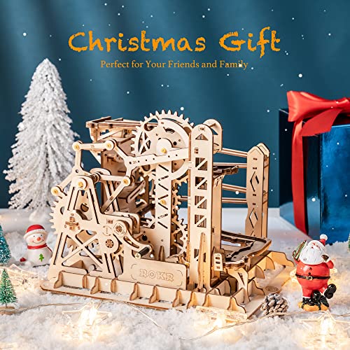ROKR Marble Run 3D Wooden Puzzles Model Building Kits for Adults - Educational Project Brain Teaser, DIY Crafts for Adults & Kids (Ladder) ROKR