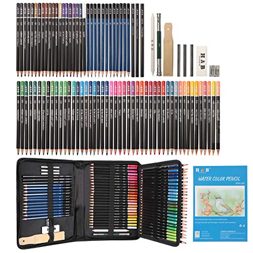 YBLANDEG Sketching and Drawing Colored Pencils Set 96-Pieces,Art Supplies Painting Graphite Professional Art Pencils Kit,Gifts for Teens & Adults YBLANDEG