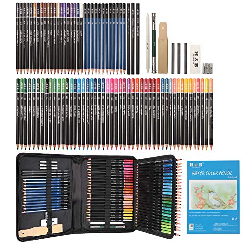 YBLANDEG Sketching and Drawing Colored Pencils Set 96-Pieces,Art Supplies Painting Graphite Professional Art Pencils Kit,Gifts for Teens & Adults