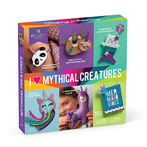 Craft-tastic – I Love Mythical Creatures Kit – Craft Kit Includes 6 Projects Featuring Mythical Creatures Craft-tastic