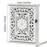 AHUONEL Wooden Key Holder for Wall, Key Box Key Cabinet, Key Hooks Wall Mounted Key Hangers Rustic Decorative Key Rack with 6 Key Hooks for Home AHUONEL