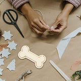 Sign Decor 30Pcs Dog Bone Shaped Wooden Cutouts Wooden Dog Bone Shape Sign Blank Hanging Wooden Plaque Unfinished Wood Dog Bone with Ropes for Crafts EXCEART