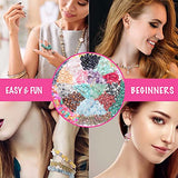Xmada Jewelry Making Kit - 1587 PCS Beads for Jewelry Making, Jewelry Making Supplies with Crystal Beads, Jewelry Plier, Beading Wire, Earring Hooks, Xmada