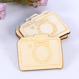 SUPVOX 20pcs Unfinished Wood Cutout Wooden Camera Shape Natural Wood Pieces for DIY Arts Crafts Projects SUPVOX