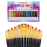 Transon 20pcs Art Painting Brush Set with Acrylic Paint Set 12-Color TRANSON
